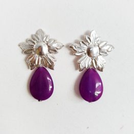 Pendientes FLORÓN MORADO